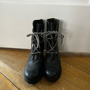 Sorel Leather Wedge Leather Boots
